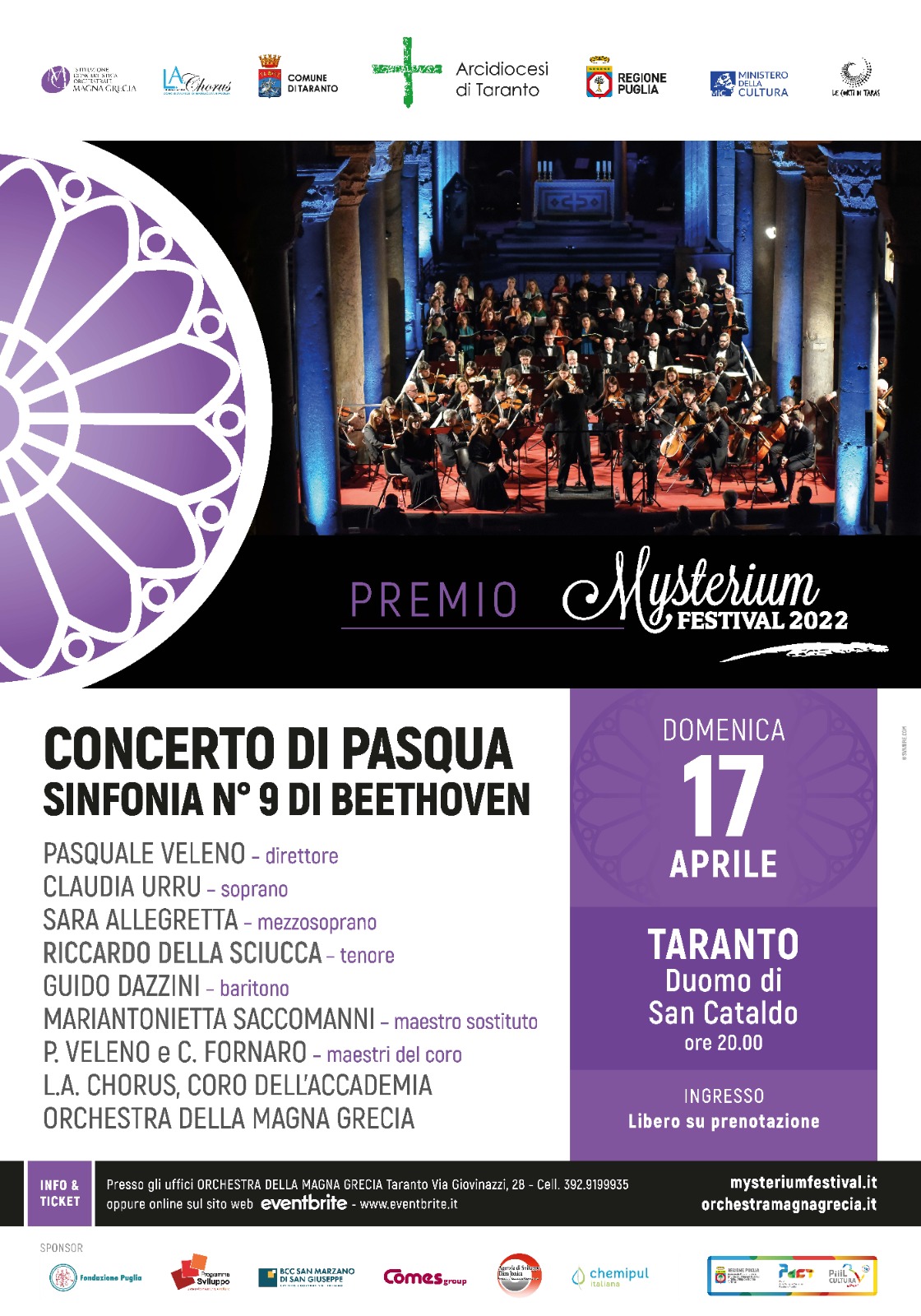 MYSTERIUM FESTIVAL - Domenica 17 aprile, duomo di San Cataldo Concerto di Pasqua